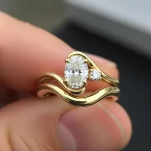 Authentic The Golden Covenant Oval Moissanite Bridal Set