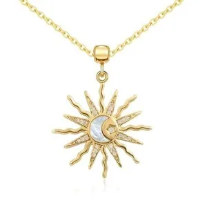 Authentic Celestial Harmony Sun and Moon Mother of Pearl Amulet