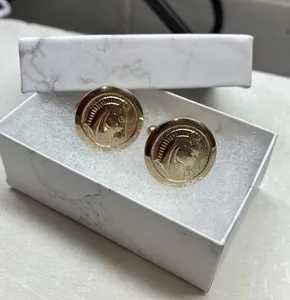 Authentic The Steed of Strategy: Gold-Plated Trojan Equestrian Cufflinks