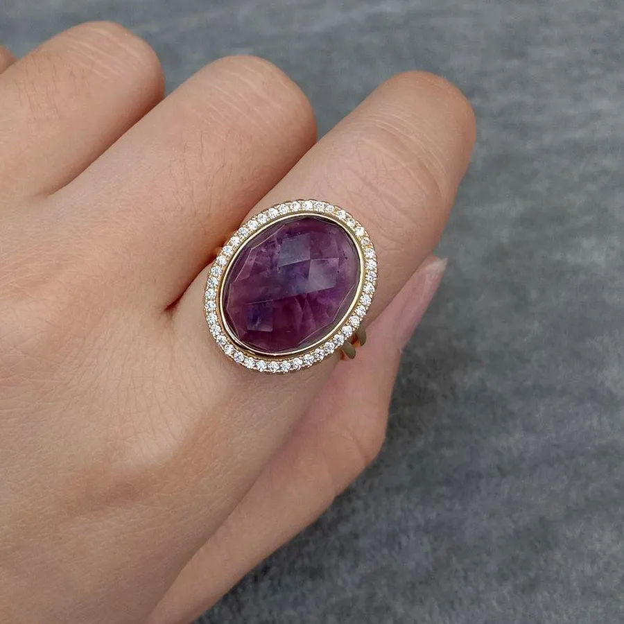 Authentic Celestial Amethyst Whisper Ring – Adjustable Aura of Serenity