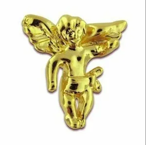 Authentic Celestial Cherub Guard: 3/4" Gold‑Plated Angel Pin