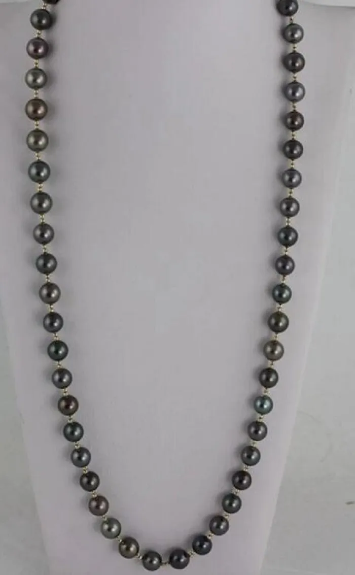 Authentic Lunar Veil Tahitian Black Pearl Necklace