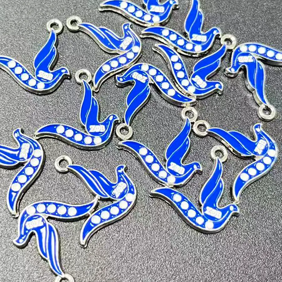 Authentic 10 Zeta Phi Beta Greek Letter Blue And White Dove Pendants