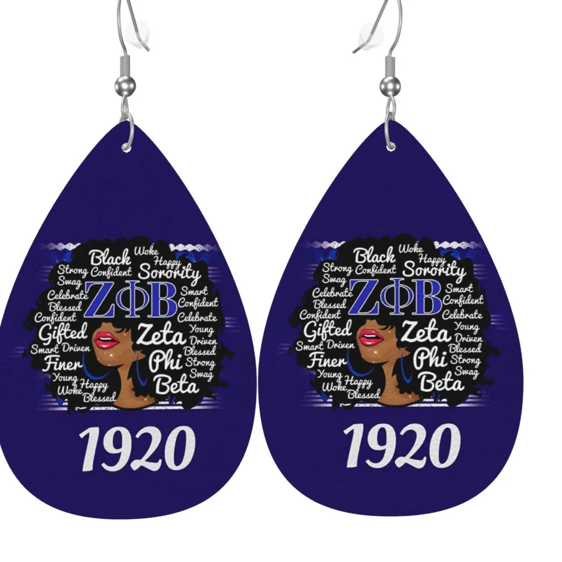 Custom Zeta Phi Beta Sorority Leather Earrings Greek Letter 1920 Dangle Earrings Jewelry Accessories