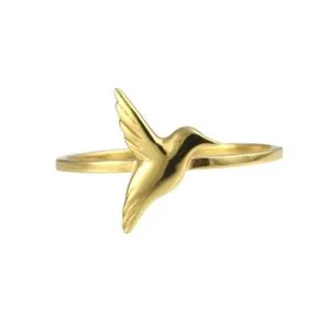 Authentic Amulet Of The Golden Hummingbird A 935 Argentium Silver Ring Bathed In Sacred Light