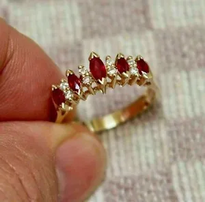 Authentic Celestial Harmony: Five Stone Anniversary Ring, Lab-Crafted 935 Silver, Gold Plated Delight