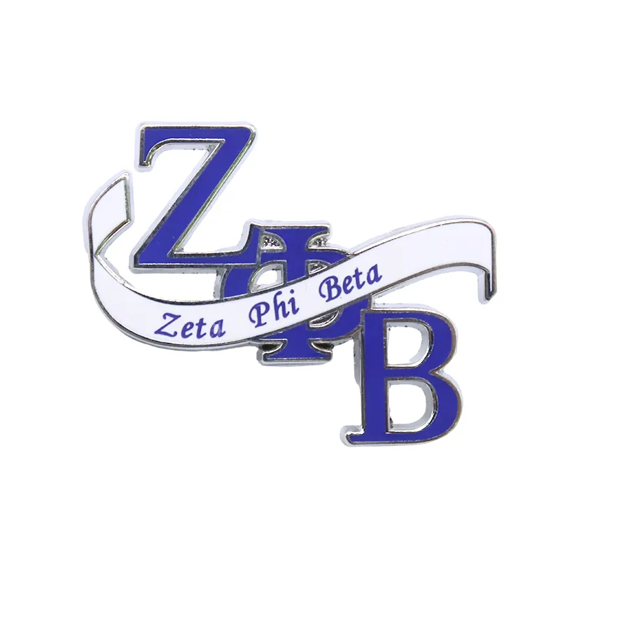 Authentic University Graduate Gifts African Group Greek Letter Women Sorority 1920 Zeta Phi Beta Brooch Jewelry