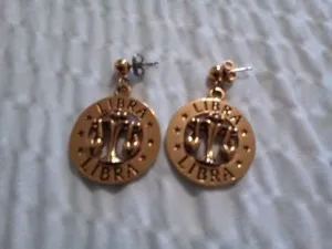 Authentic Celestial Scales: Golden Libra Equilibrium Earrings