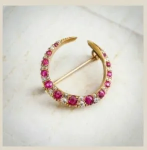 Authentic Celestial Crescent Ruby Amulet of Radiance