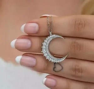 Authentic Celestial Luminescence Crescent Moon Diamond Talisman