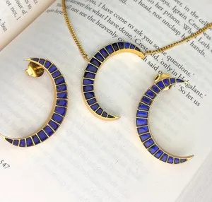 Authentic Celestial Crescent Moon Kundan Talisman in Radiant Gold Over Silver