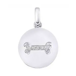 Authentic Guardian of the Sacred Bone: 1/4 Carat Radiant Diamond Pendant, 14K White Gold Plated