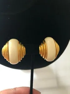 Authentic Empowered Goddess Elegance: Ivory Bone Clip Earrings