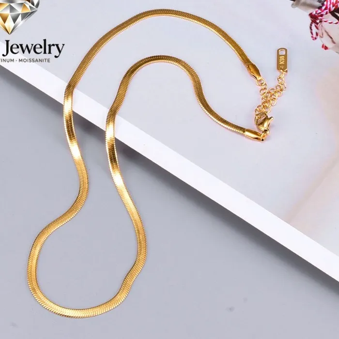 Authentic The Golden Serpent Embrace 24K Pure Gold Snake Bone Chain