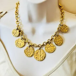 Authentic Whispers of Ancient Elegance: A Satin Gold Plated Necklace
