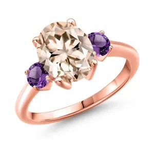 Authentic The Celestial Harmony Morganite and Amethyst Sanctuary Ring