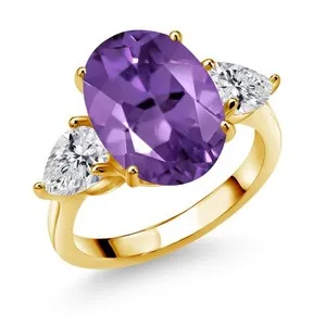 Authentic The Sovereign Amethyst of Inner Vision 18K Gold-Plated Ring