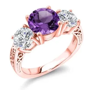 Authentic The Violet Serenity Amethyst and Radiant Light Ring