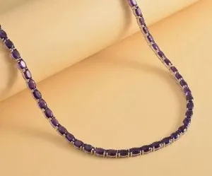 Authentic Amethyst Veil: The Celestial Violet Tennis Necklace