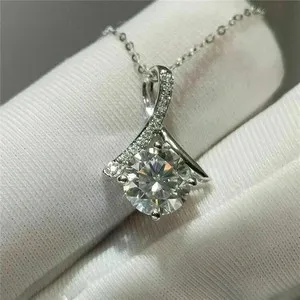 Authentic The Starlight Solitaire: 2Ct Lab-Created Diamond Amulet in 14k White Gold Plating