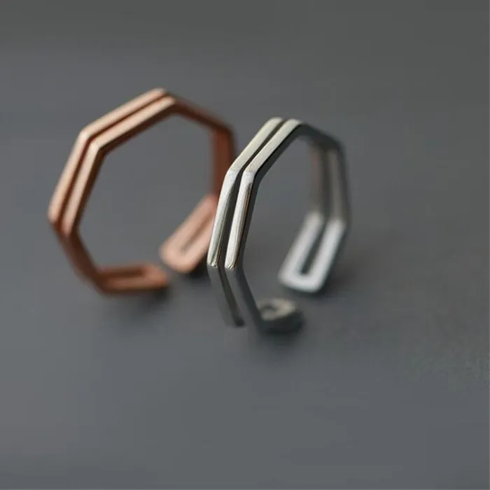 Authentic The Infinite Nexus Geometric Silver Band