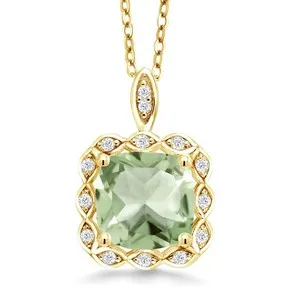 Authentic The Radiant Cushion of Celestial Light: 18K Gold-Plated Birthstone Pendant