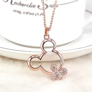 Authentic Mystical Ears of Whimsy: 18K Rose Gold Plated Mickey Mouse Ears Pendant