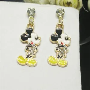 Authentic Whimsical Guardian: Golden Mickey Mouse Amulet Earrings