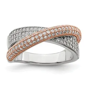 Authentic Brilliant Embers Rose Gold-Plated CZ Pavé Ring