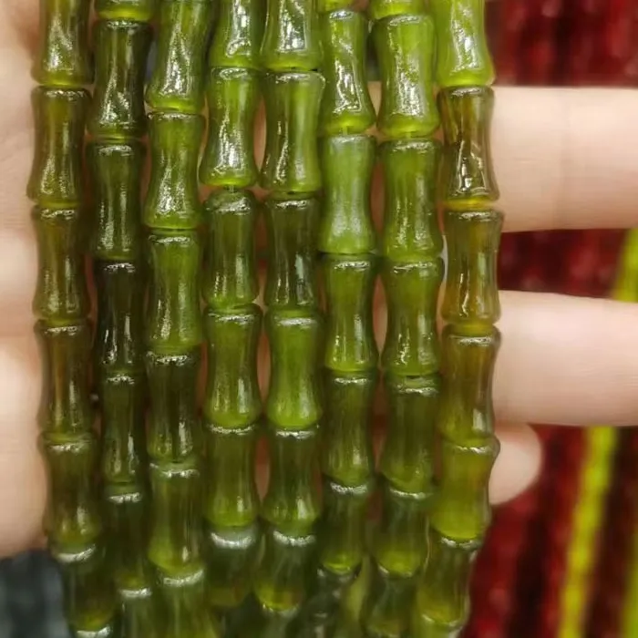 Authentic Verdant Bamboo Conduit: Sacred Glass Talisman Beads