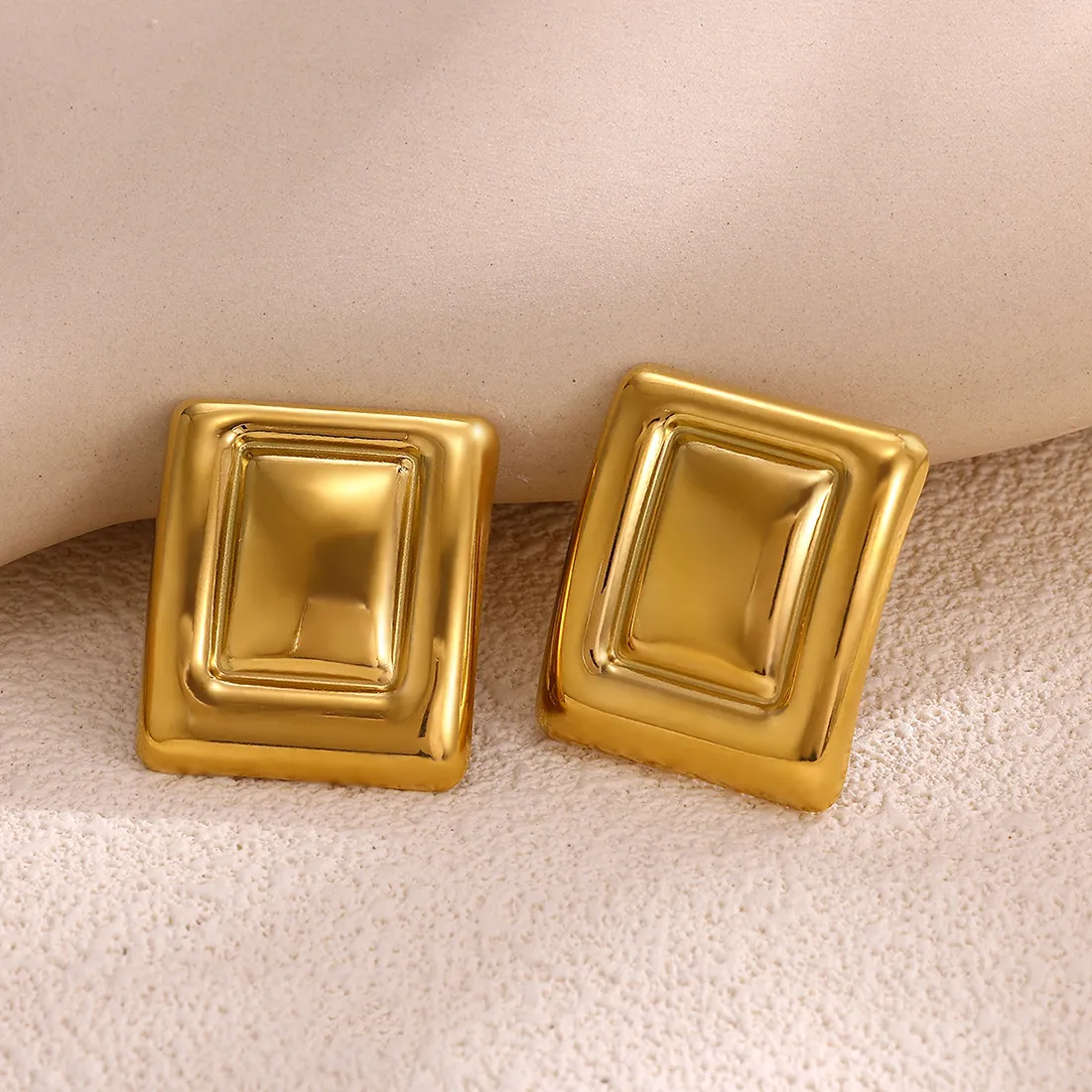 Authentic Golden Square of Sacred Geometry Earrings