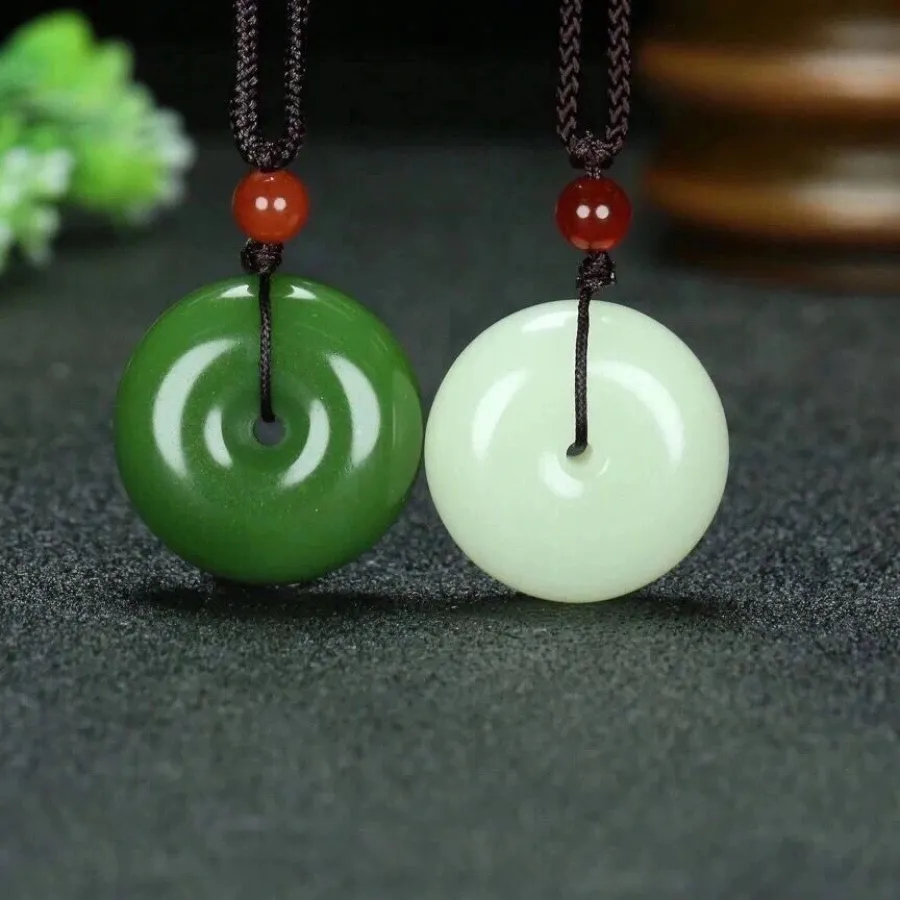 Authentic Dual Guardians of Harmony: Afghan White Jade Ping An Kou Talismans