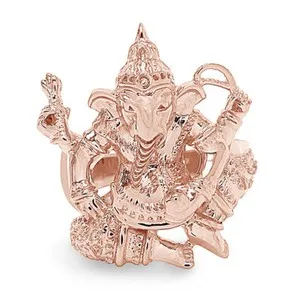 Authentic The Weaver of Paths: 14K Rose Gold-Plated Ganesh Talisman