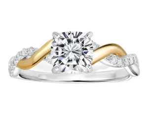 Authentic Celestial Covenant: Gold‑Veiled Silver Ring with Cushion‑Cut Lab‑Born Diamond