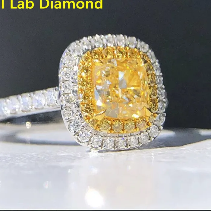 Authentic The Sun-Kissed Covenant: 18K Solid Gold and Cushion-Cut Yellow Diamond Sacred Ring
