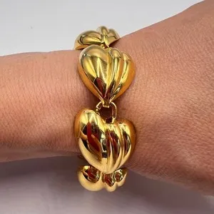 Authentic Heartfelt Vow: Puffy Gold Plated Heart of Devotion