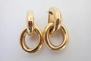 Authentic Awakening the Ancient Guardian - Vintage Yellow Gold Plated Door Knocker Earrings