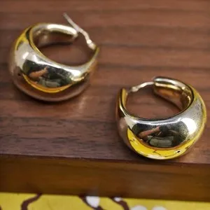 Authentic Golden Celestial Orbs: Vermeil Puffy Hoop Earrings