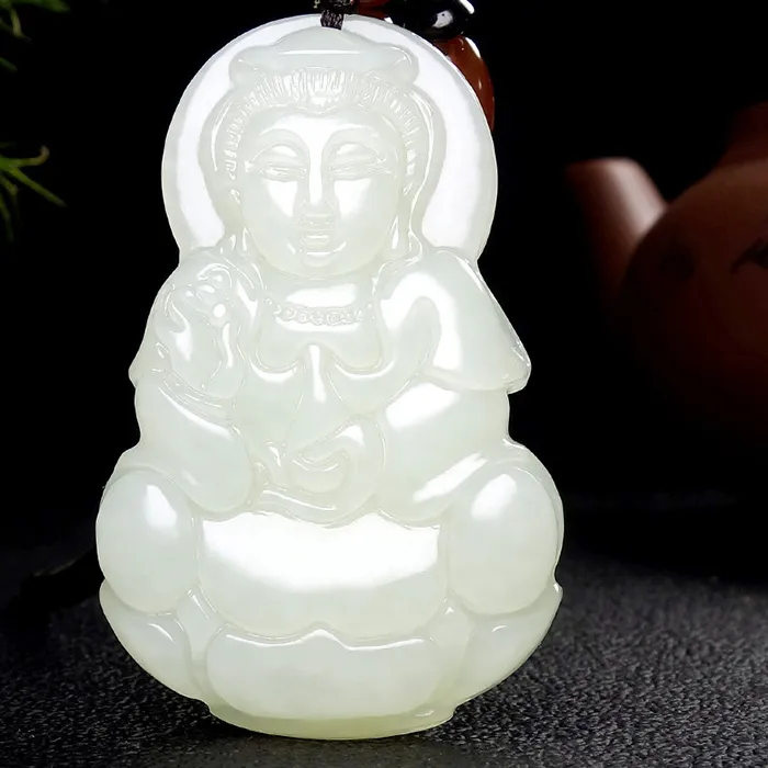 Authentic The Celestial Guardian: Natural Hetian Nephrite Jade Ruyi Lock Pendant