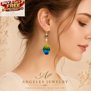 Authentic Butterfly Enamel Pearl Drop Dangle Earrings Boho 18K Gold Plated Hook Jewelry