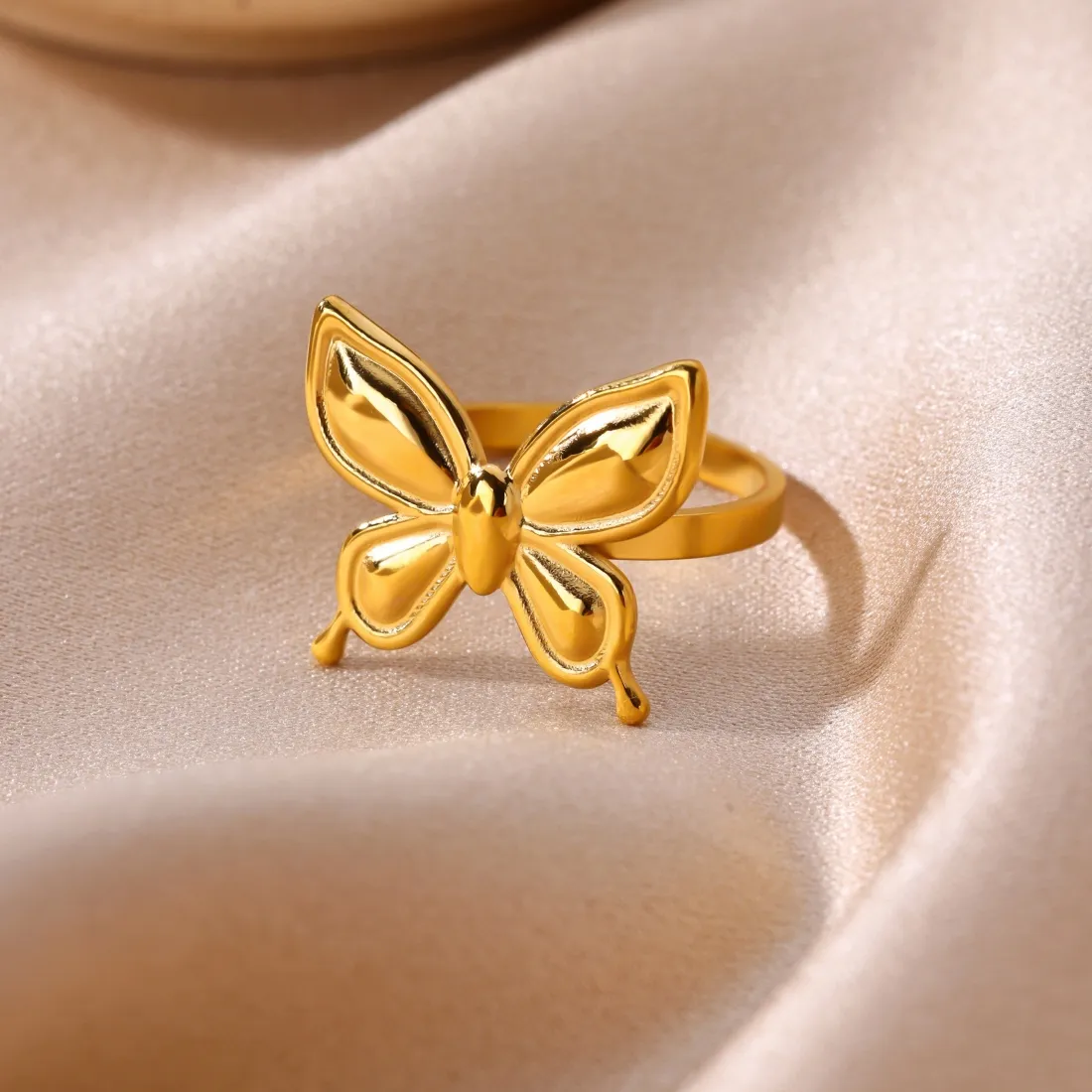Authentic Ethereal Wings of Transformation - 18K Gold Plated Butterfly Ring