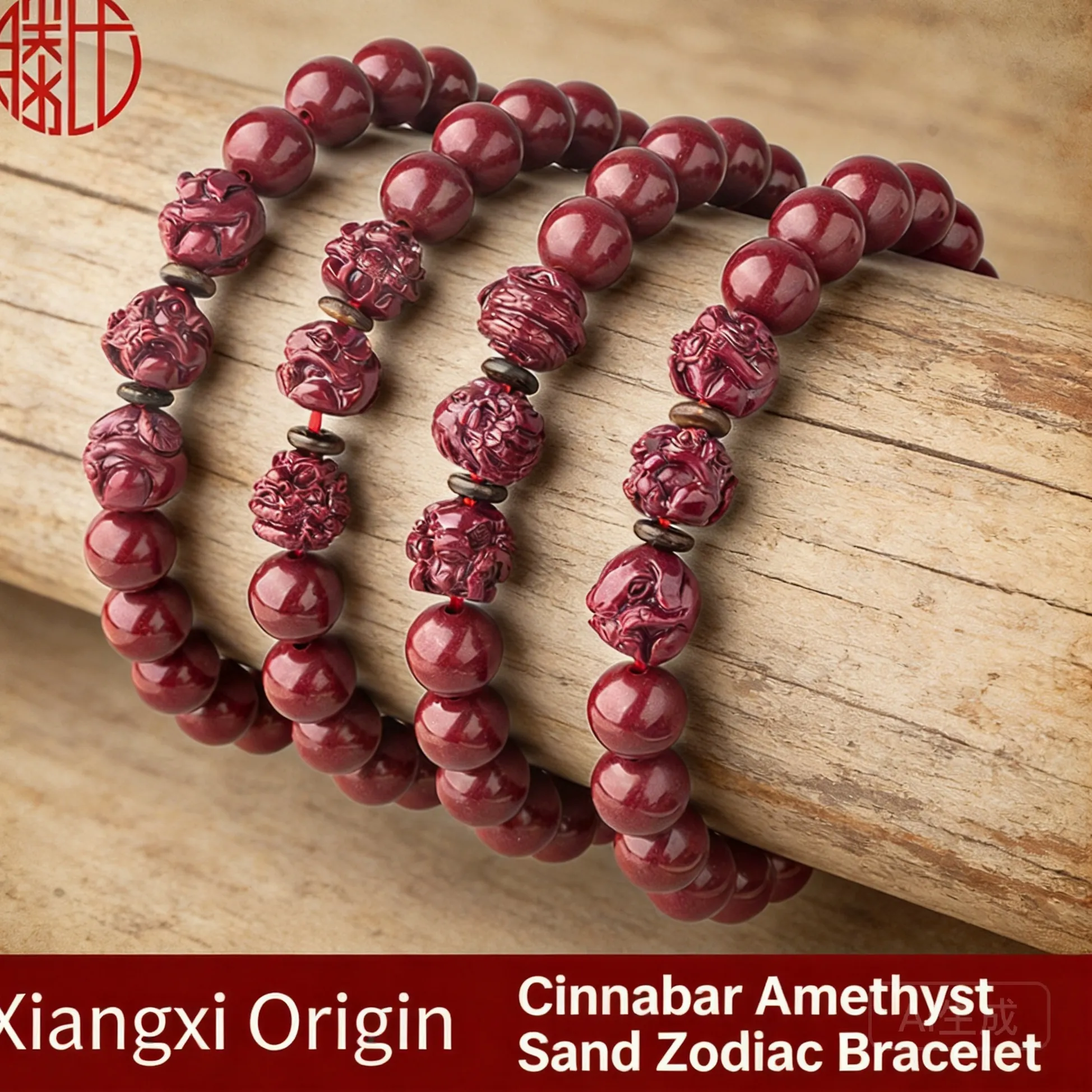 Authentic The Celestial Triad: Cinnabar Zodiac Guardian Bracelet