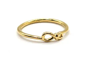Authentic The Eternal Loop: 14k Gold-Plated Infinity Knot Ring