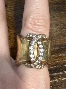 Authentic The Infinite Radiance Gold-Plated Sterling Silver Statement Ring