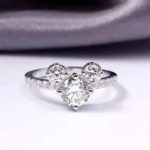 Authentic The Celestial Mouse: Lab-Created Diamond Mickey Band in Radiant White Gold Plate