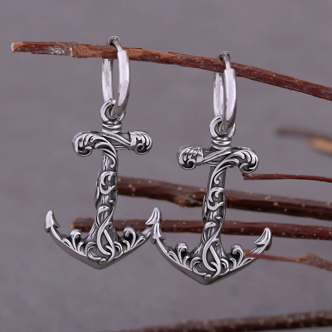 Authentic The Mariner's Anchor of Resolve: Stainless Steel Viking Talisman Earrings