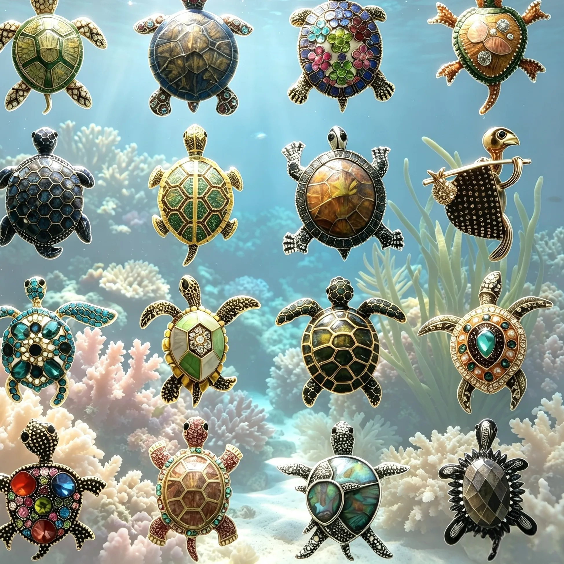 Authentic Essh&Pule Turtle Tortoise Animal Brooch Pin, Vintage Enamel Crystal Rhinestone Jewelry, Women Lapel Pin