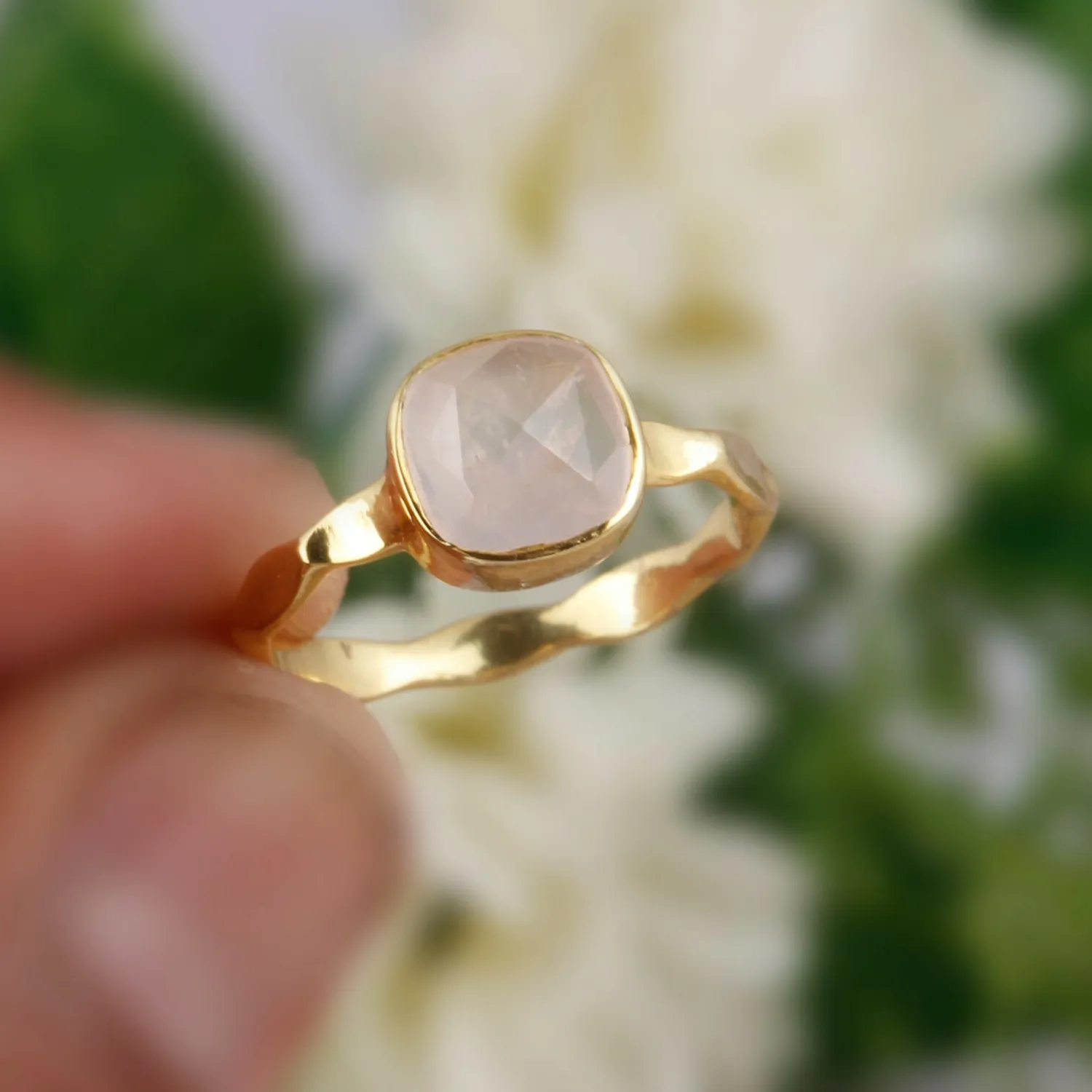 Authentic Rose Quartz Heart, Shielded by Golden Light