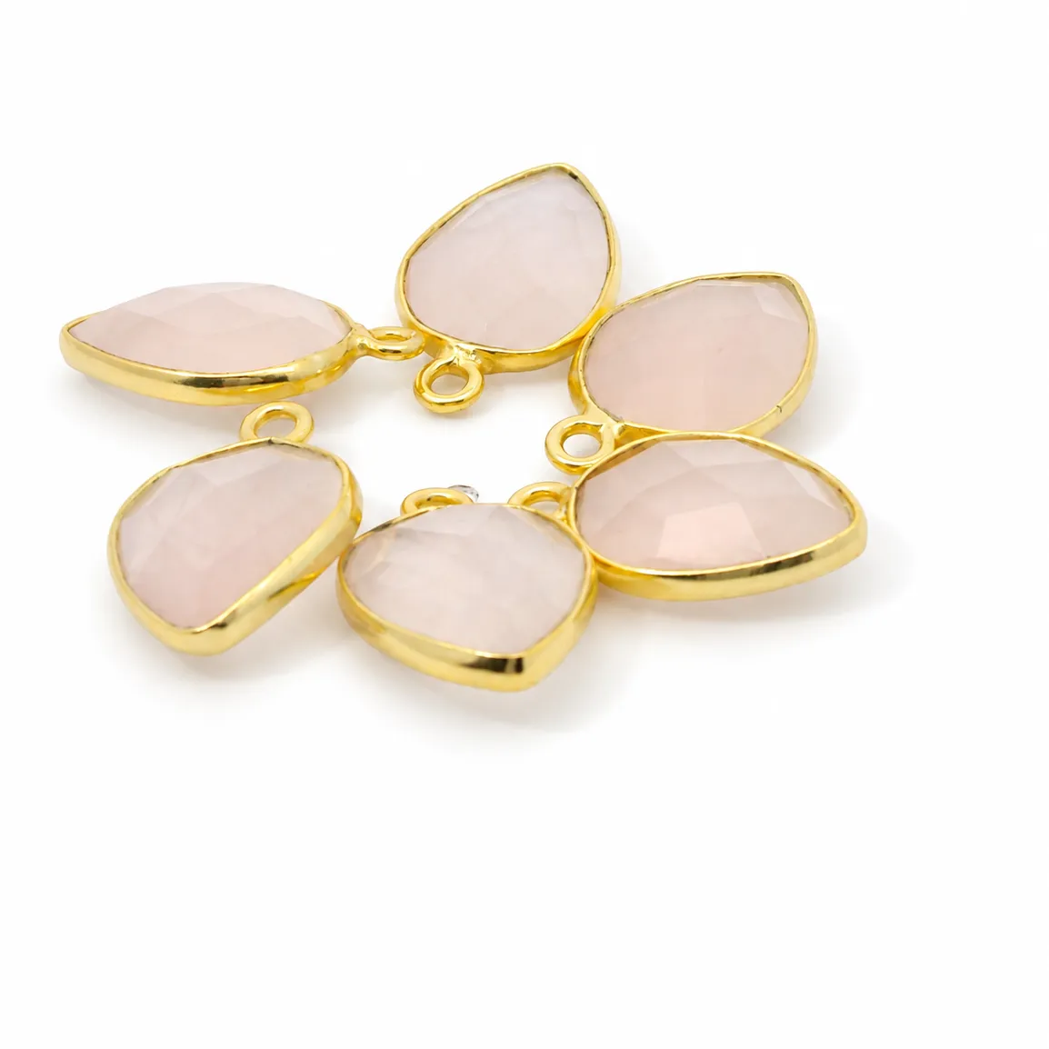 Authentic The Ethereal Heart: Rose Quartz Pear-Shaped Gold Amulet