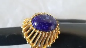 Authentic The Celestial Horizon Lapis Lazuli Gold-Plated Talisman Ring